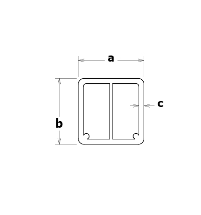 Tube carré 23x23 mm